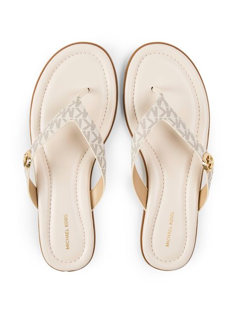 MICHAEL Michael Kors Natural Erin Thong Flip Flops