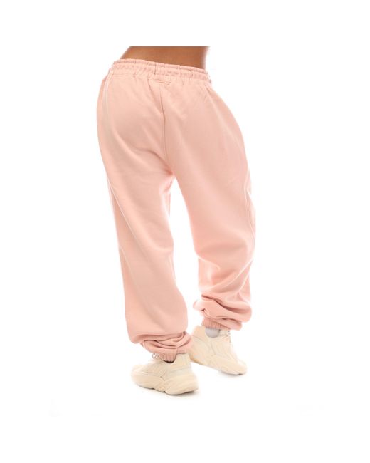 Hype Pink Adults Oversized Closed Hem Fleece Joggers