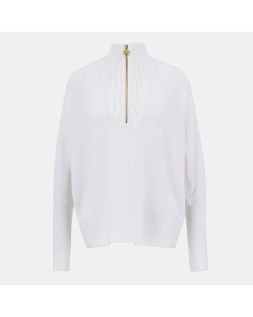 Barbour White Lola Knit Jumper