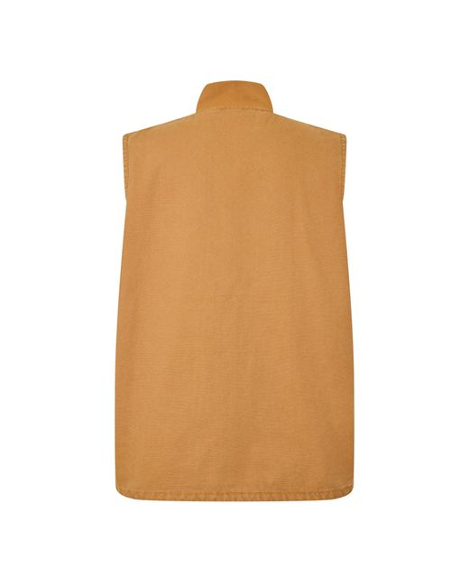 Timberland Brown Washed Canvas Gilet for men