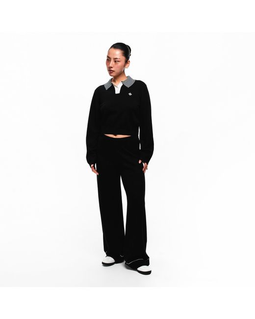 The Couture Club Black Knitted Panel Trousers