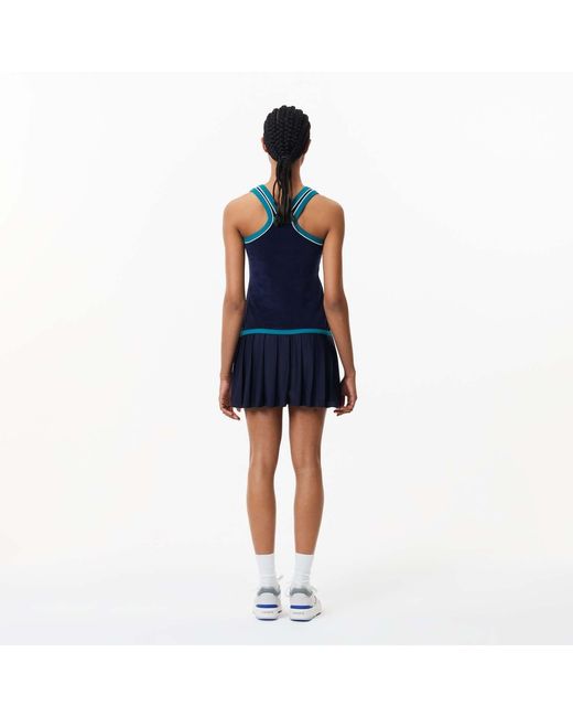 Lacoste Blue Slim-Fit Cross Back Terry Dress