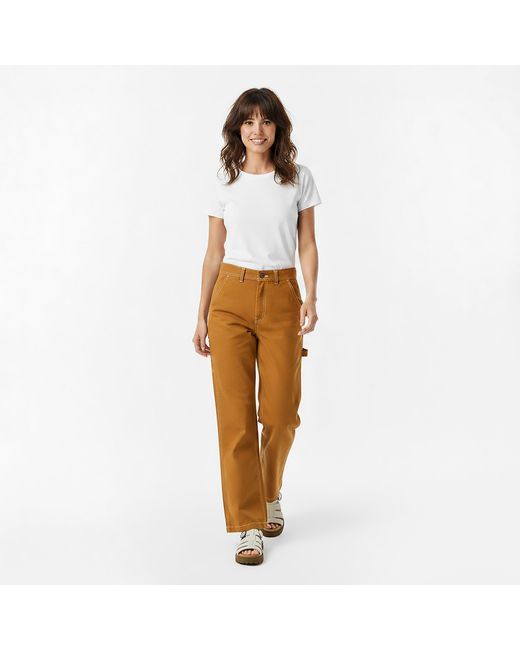 Timberland Brown Canvas Straight Leg Trouser for men