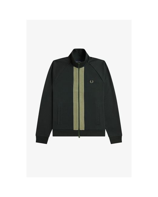 Fred Perry Black Chenille Tracksuit Top for men