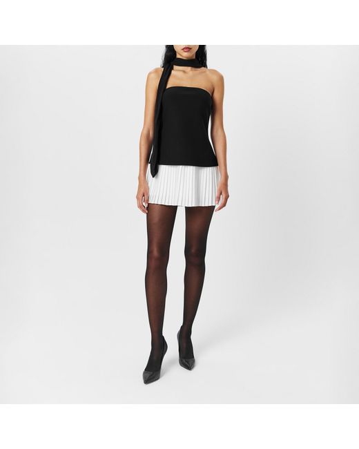 Naked Wardrobe Black Pleated Tube Contrast Mini Dress