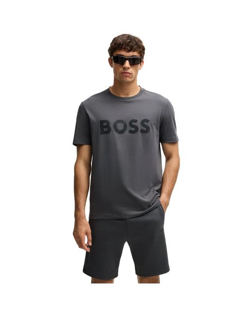 Boss Gray Tee Tape Logo 10269604 01 for men