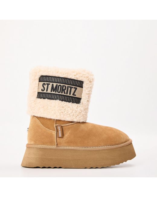 Steve Madden Natural St. Moritz Snug Metallic Boots