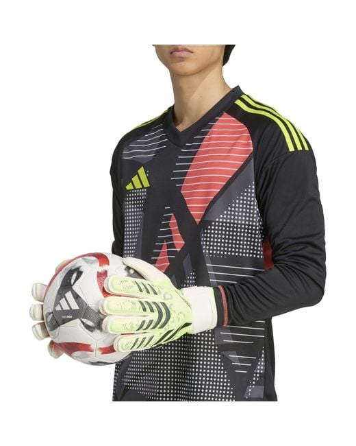 Adidas White Predator Match Fingersave Goalkeeper Gloves Adults