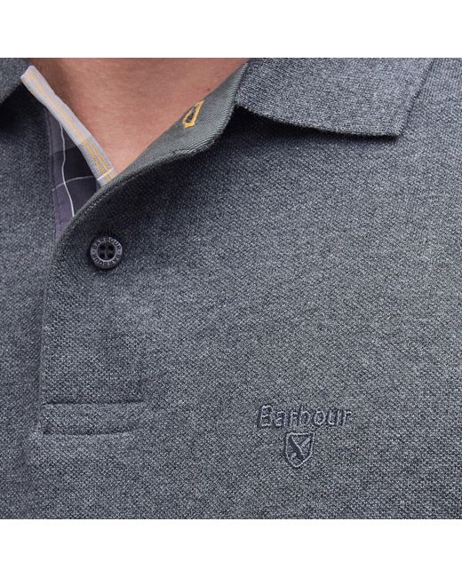 Barbour Blue Essentials Long Sleeve Polo Shirt for men