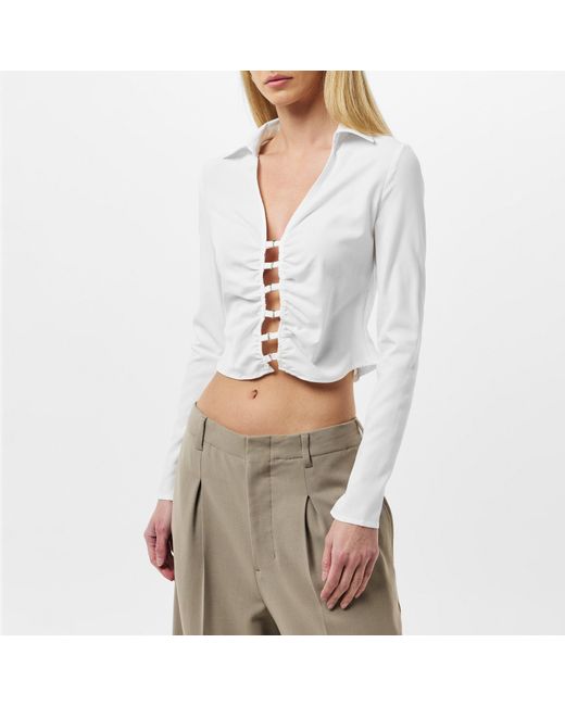 Missy Empire White Structured Fitted Shirt