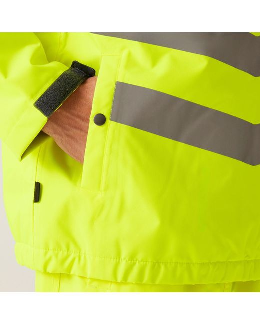 Regatta Yellow Hi-Vis Waterproof Insulated Reflective Overhead Bo for men