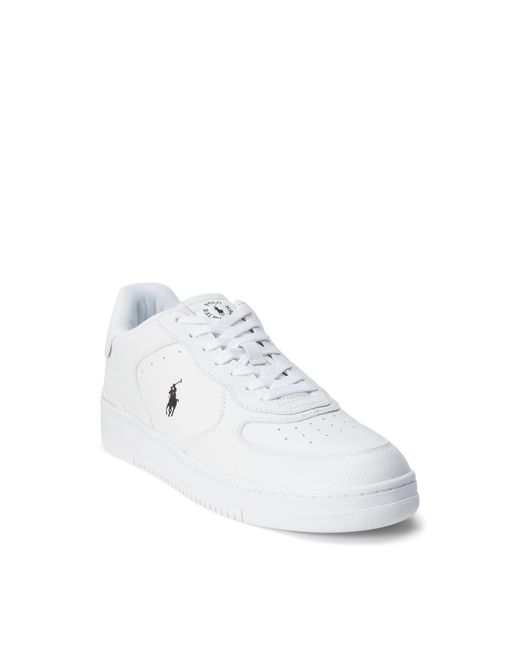 Polo Ralph Lauren White Masters Court Suede Trainers