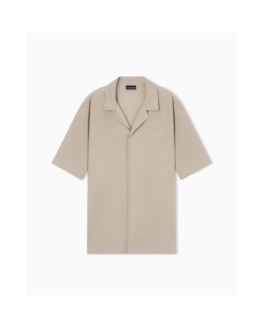 Emporio Armani Natural Short Sleeve Plain Shirt for men