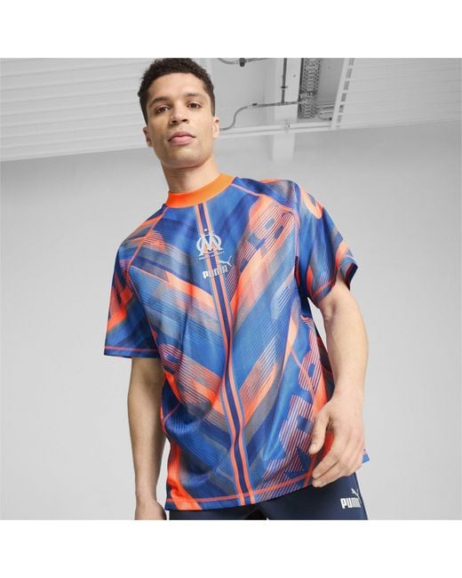 PUMA Blue Olympique Marseille Statement T-Shirt 2024 2025 Adults for men