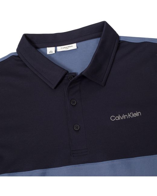 Calvin Klein Blue Jc Block Short Sleeve Performance Polo Shirt for men