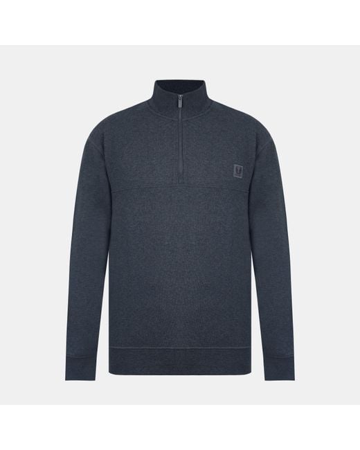 Firetrap Blue 1/4 Zip Fleece for men