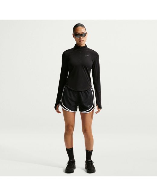 Nike Black Tempo Dri-Fit Mid-Rise Brief-Lined Running Shorts