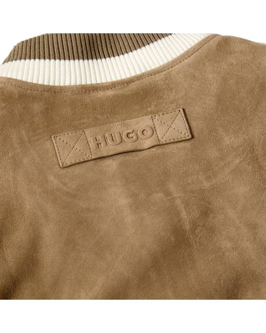 HUGO Brown 10267246 01 Leather Jacket for men