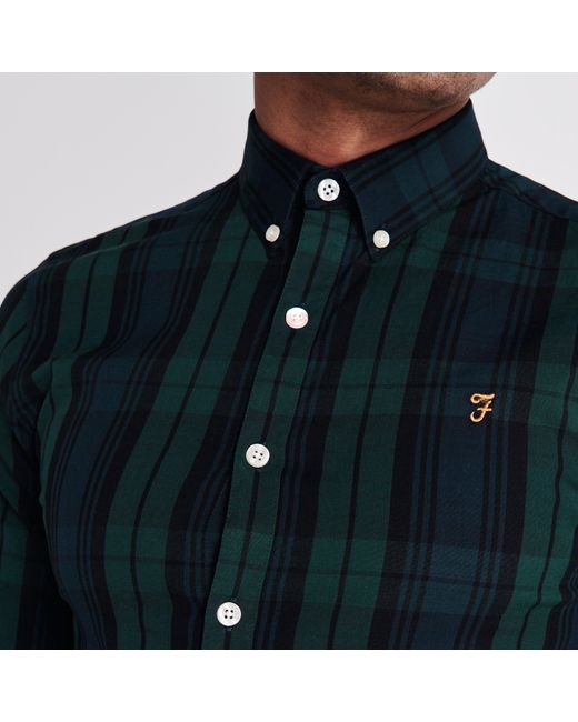 Farah Green Brewer Checked Shirt for men