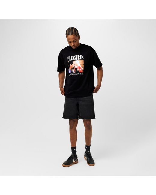 Pleasures Black Regular Fit T-Shirt for men