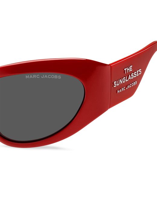 Marc Jacobs Red Rectangular Round Sunglasses