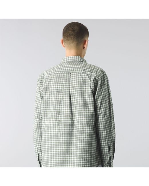 Pretty Green Gray Eastbrook Check Long-Sleeve Patterned Shirt for men