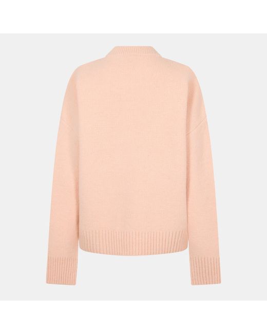 AMI Pink Nuage Soft Knit Relaxed Fit Crew Neck Jumper