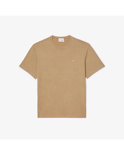 Lacoste Blue Washed Effect Heavy Cotton T-Shirt for men