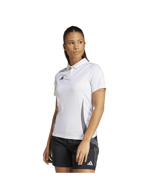 Adidas White Tiro24 Collared Neck Short Sleeve Polo Shirt