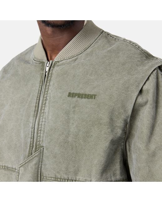 Represent Green Structured Bomber Jacket for men