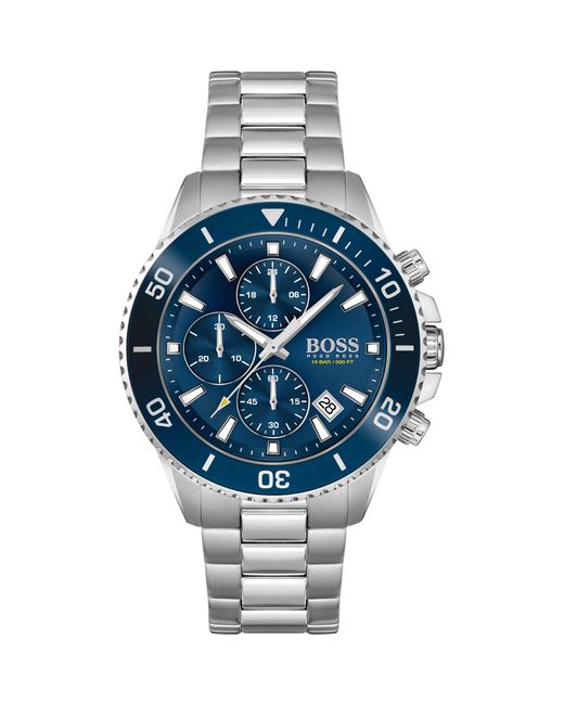 Boss Blue Gents Admiral Stainless Steel Mesh Strap Watch for men