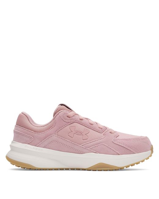 Under Armour Pink Edge Suede Low-Top Trainers