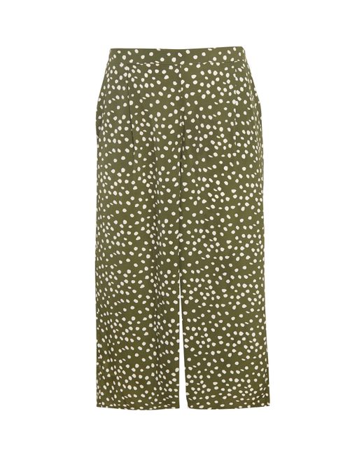 Wednesday's Girl Green Wednesday Print Wide Leg Trouser