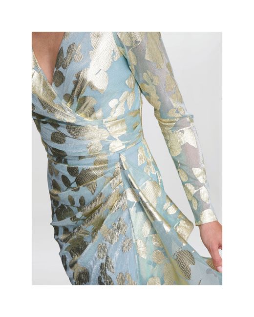 Gina Bacconi Blue Kamala Foil Maxi Dress