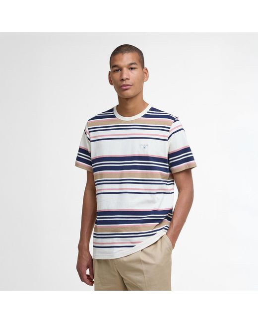 Barbour Blue Aickmen Tailored Striped T-Shirt for men