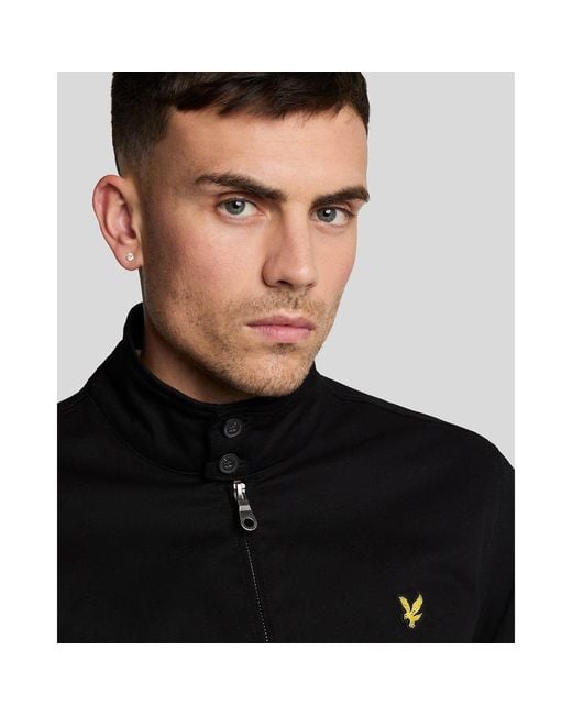 Lyle & Scott Black Long Sleeve Zip Harrington Jacket for men