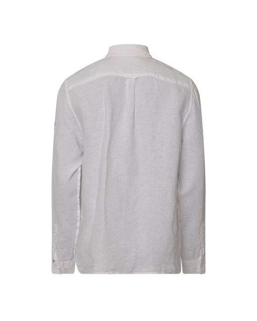 Belstaff Gray Garment Dyed Linen Scale Shirt for men