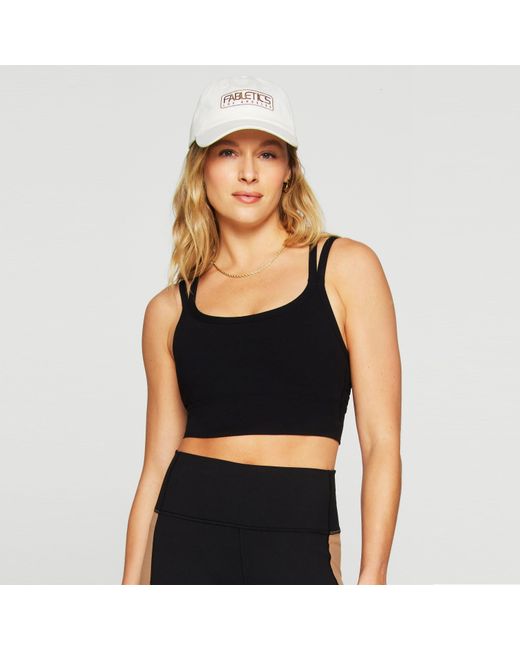 Fabletics Black Principal Longline Medium Impact Sports Bra