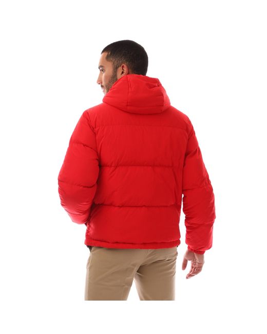 Lacoste Red Heavyweight Quilted Puffer Jacket for men