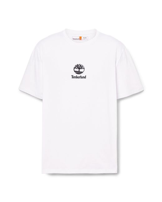Timberland White Stack Logo T-Shirt for men
