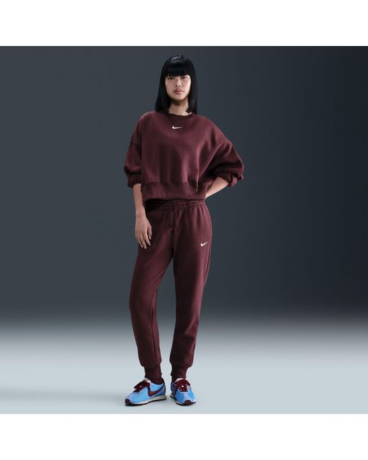 Nike Purple Sportswear Phoenix Fleece Mid-Rise Sweatpants