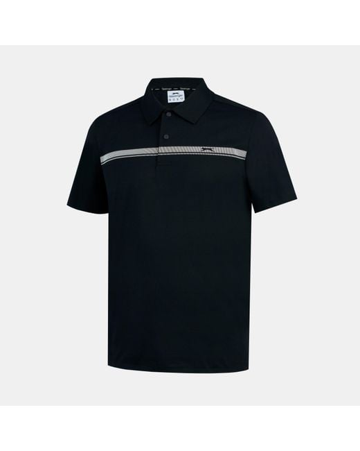 Slazenger 1881 Black Slagenzer Golf Short Sleeve Performance Polo Shirt for men