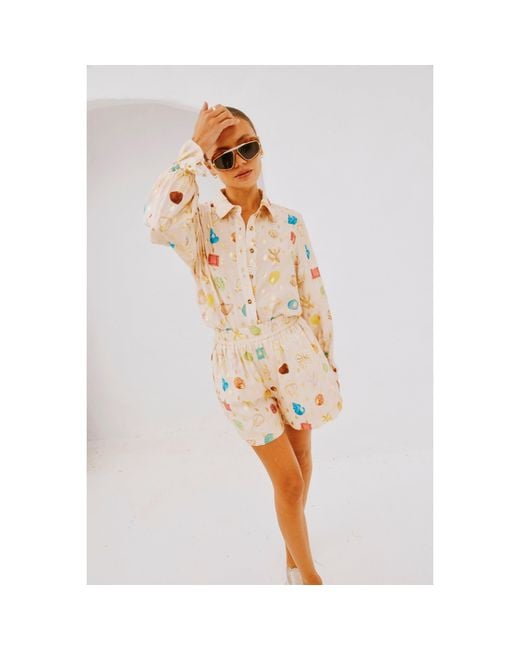 Never Fully Dressed Natural Shell Elissa Tracksuit Shorts