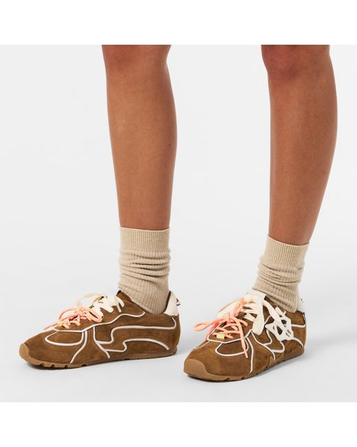 Naked Wolfe Brown Adored Low-Top Trainers