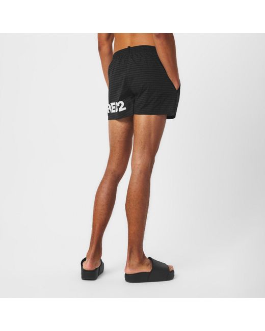 DSquared² Black Dsq Heritage Quick Drying Swim Shorts for men