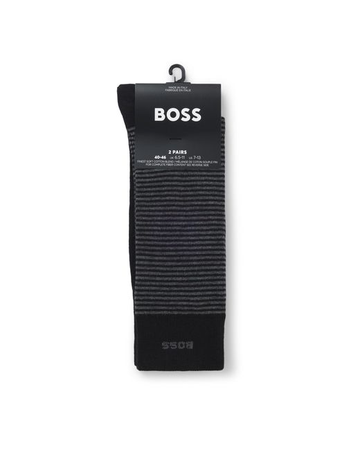 Boss Black 2 Pack Striped Socks for men