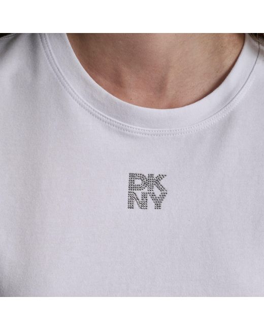 DKNY Blue Jeans Rhinestone Logo Baby Tee