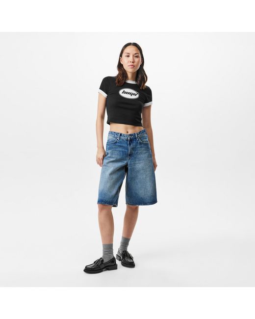 HUGO Black Dalia Baby Ringer T Shirt