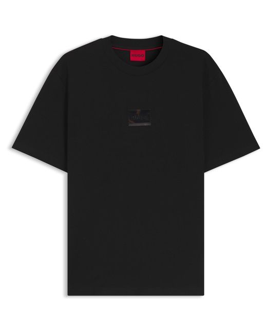 HUGO Black Short Sleeve Crew Neck Logo T-Shirt (Dumeon) for men