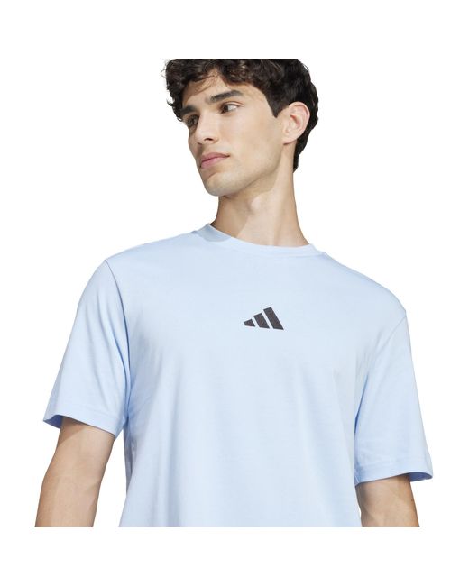Adidas Blue Graphic Logo T-Shirt for men